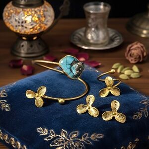 Stunning Turkish Exclusive Artisanal Luxury Adjustable Fine Jewelry Set 🫶